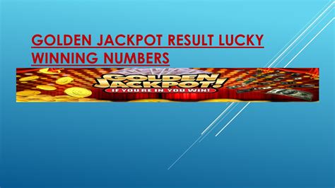golden jackpot result